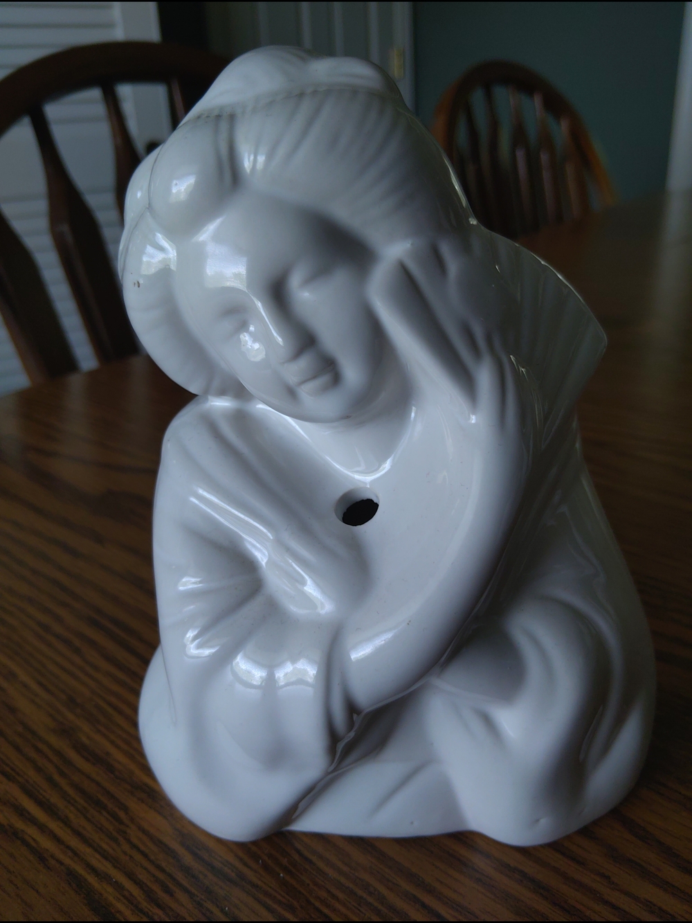 Vintage White Glazed Porcelain Giesha Cocktail Mug or Planter